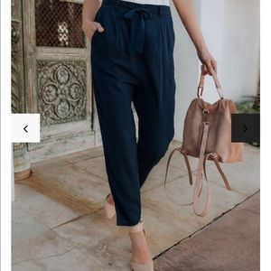 VICI Splendid Pocketed Pants in Navy Blue